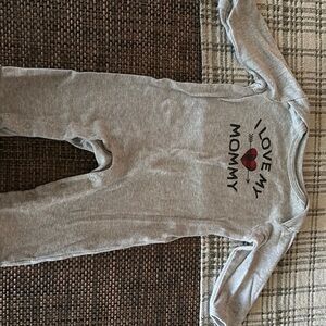 Gray Baby Onesie with Heart Print